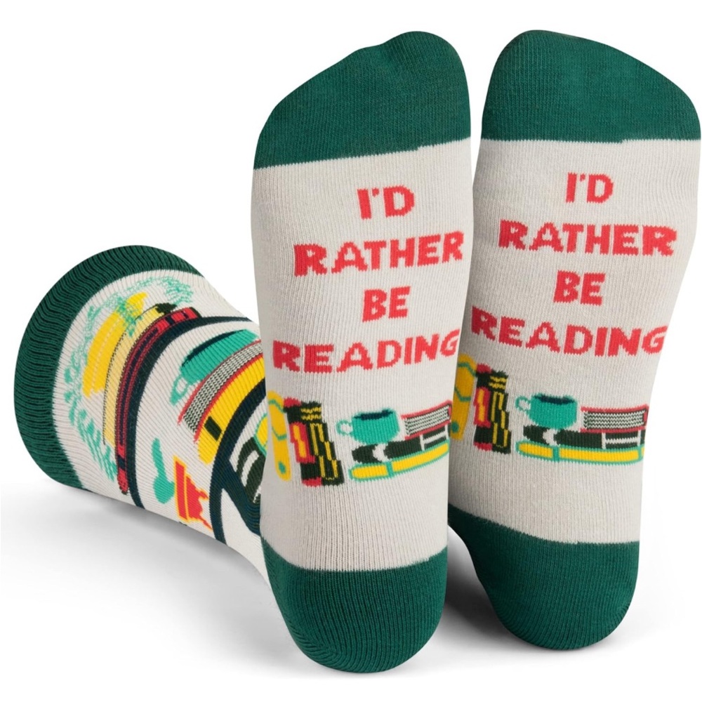 NWT Lavley Novelty “I’d Rather Be Reading” Socks